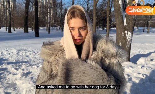 Пиканул красотку на улице в морозный день